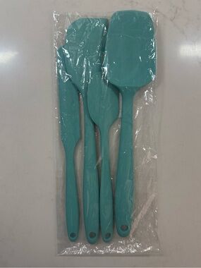 Teal Silicone Spatula Set - 4-Piece Kitchen Utensils